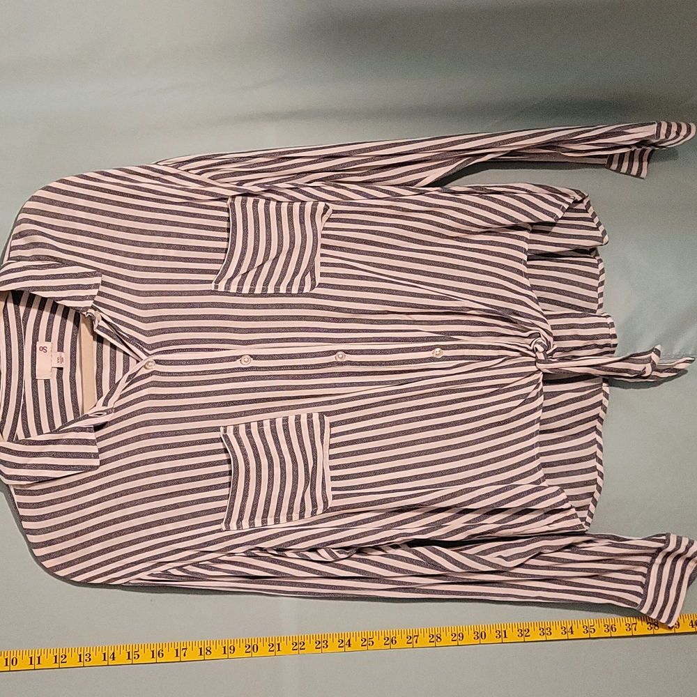 So Womens PXXL Blue & White Striped Top